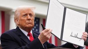 Trump is signing tariff.